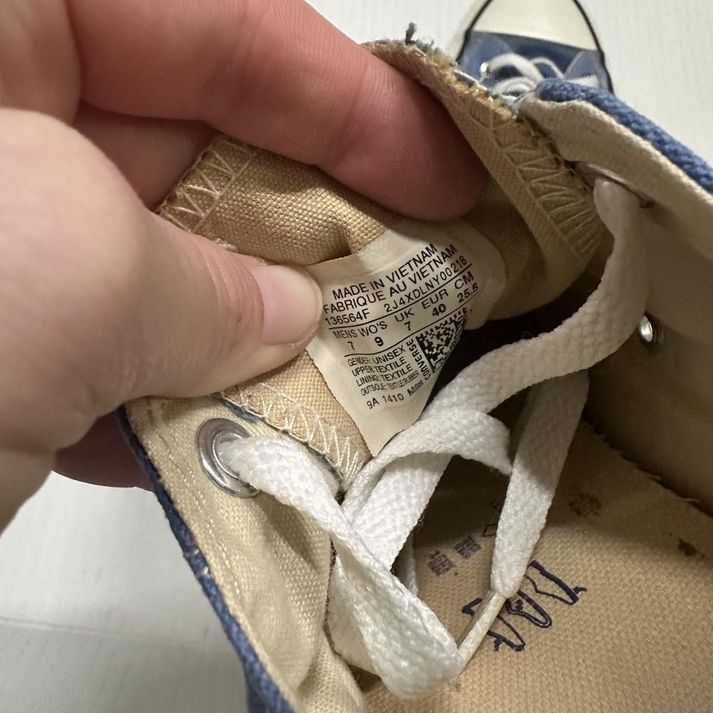 Converse Chuck Taylor All Star Low Shoes Mens 7 Blue Canvas Classic Sneakers - Picture 7 of 8